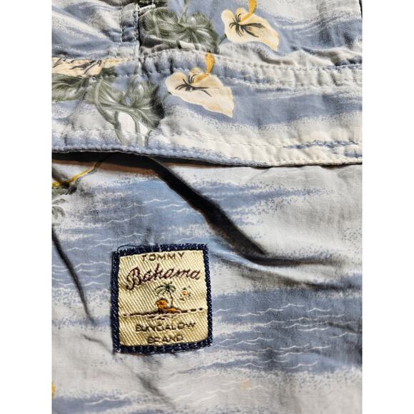 Tommy Bahama Men’s Board Swim Trunks Hawaiian Tropical Blue Medium - Picture 5 of 10